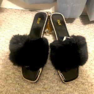 Black slippers/slides new